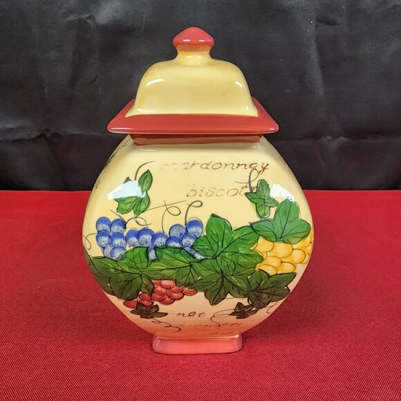 Vintage Nonni's Biscotti Hand Painted Fruit Cookie Jar - Picture 4 of 16